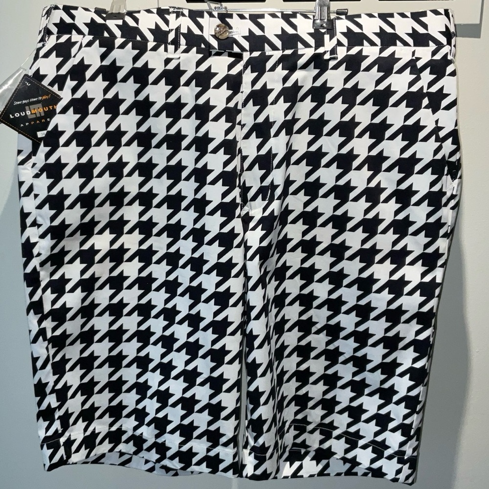 Loudmouth Golf Men’s Sz 38 Golf Shorts “Oakmont” Houndstooth Discontinued - Rare